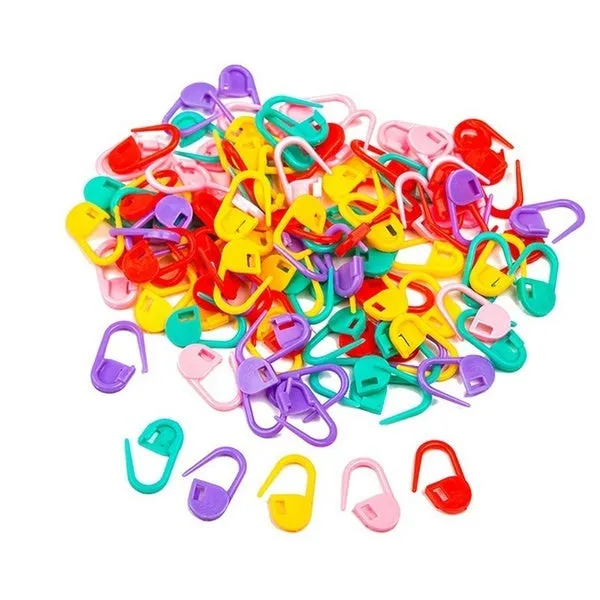 120-Pack: Mix Color Plastic Knitting Tools Locking Stitch Markers Crochet