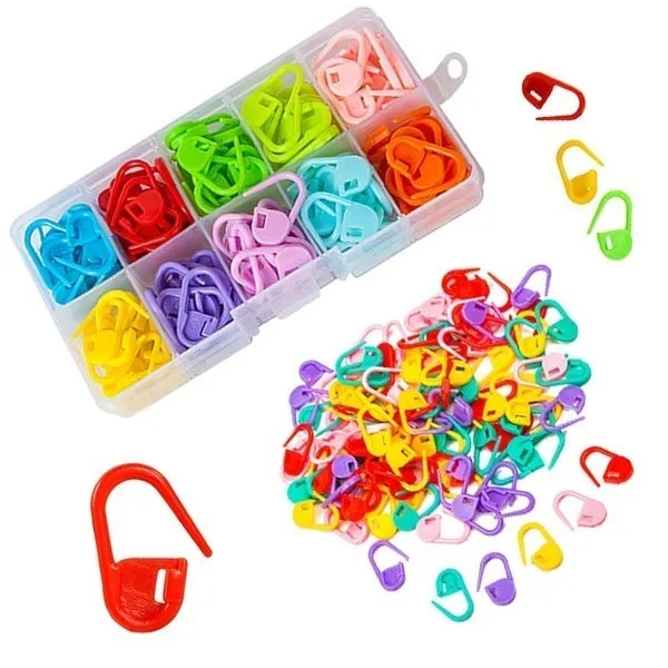 120-Pack: Mix Color Plastic Knitting Tools Locking Stitch Markers Crochet