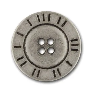 1" Flat Engraved Silver Metal Button