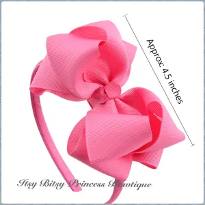 4.5" Boutique bow headbands   -Multiple Colours-