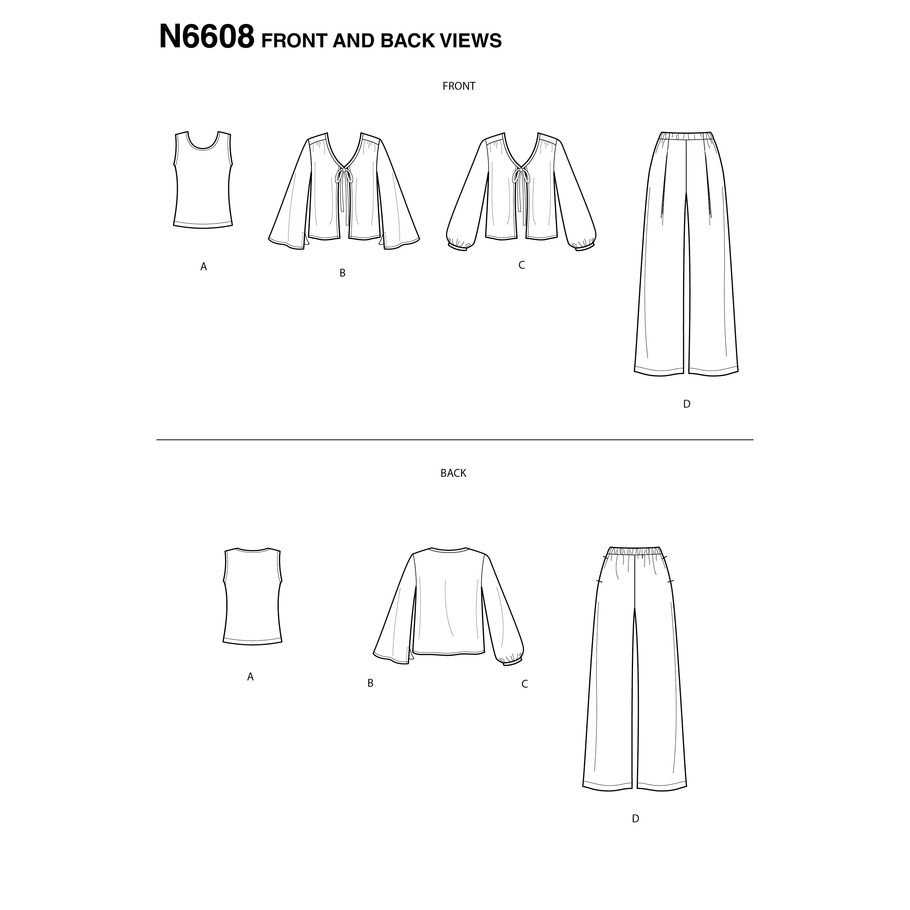 6608 New Look Sewing Pattern N6608 Misses' Jacket, Pants and Top