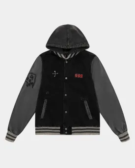 999 KOLLEGE JACKET - FADED BLACK