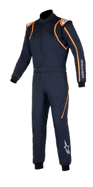 ALPINESTARS 3355020_1241_44 GP RACE v2 Racing suit, FIA 8856-2018, black/white/orange fluo, Size 44