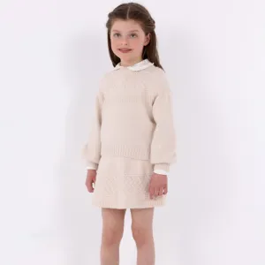 AW Mayoral Girls Cream Top & Skirt