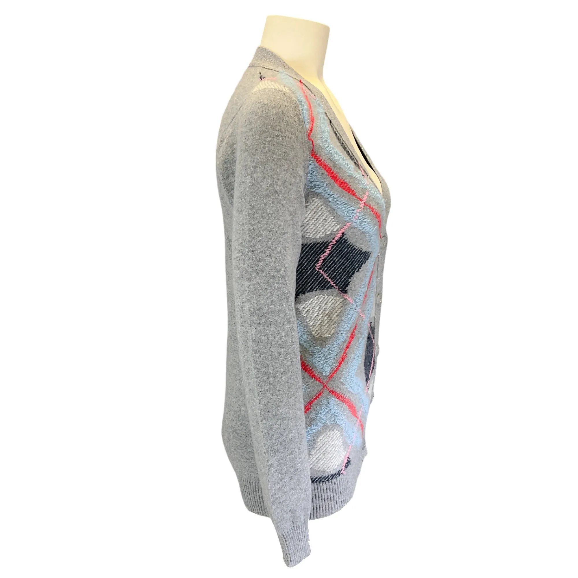 Barrie Grey Multi Cashmere Knit Cardigan Sweater