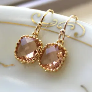 Dainty Champagne Blush Earrings