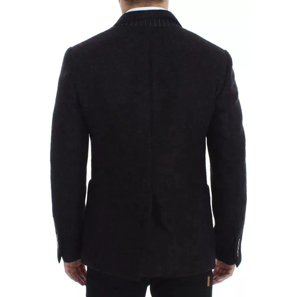 Dolce & Gabbana Bordeaux Alpaca Two Button Jacket Blazer