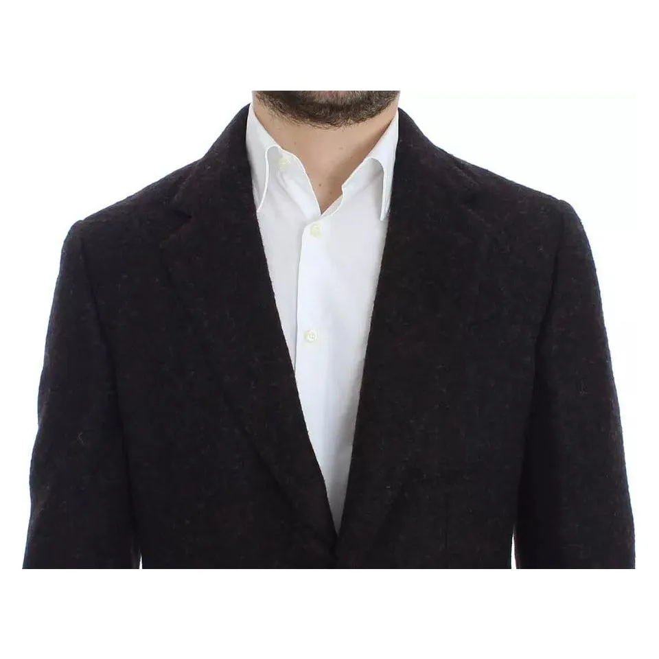 Dolce & Gabbana Bordeaux Alpaca Two Button Jacket Blazer