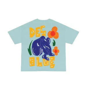 FakeButReal 'Des Blue' Blue Oversize T-Shirt