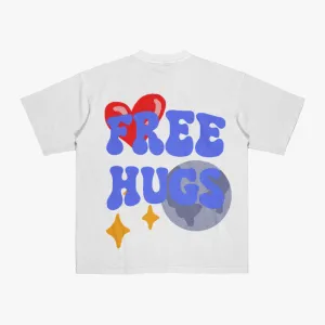 FakeButReal FREE HUGS Oversize White T-Shirt