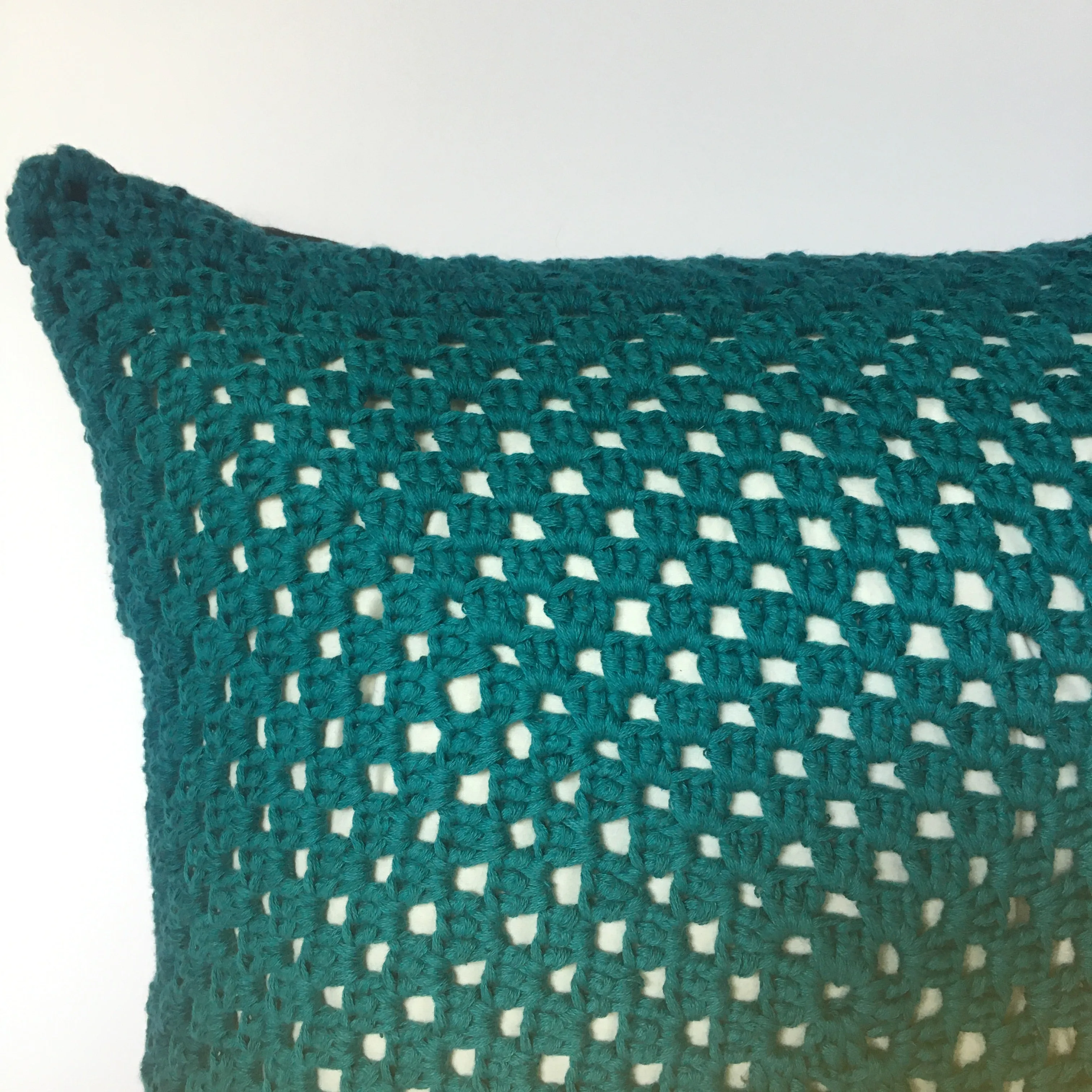 Hand Made Holey Cushion - Teal,