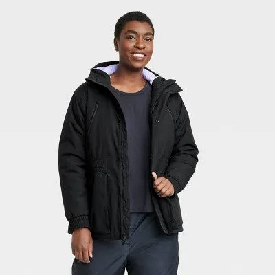 New - All In Motion Women's Zip Winter Hooded Wind-Resistant Snow Sport Jacket