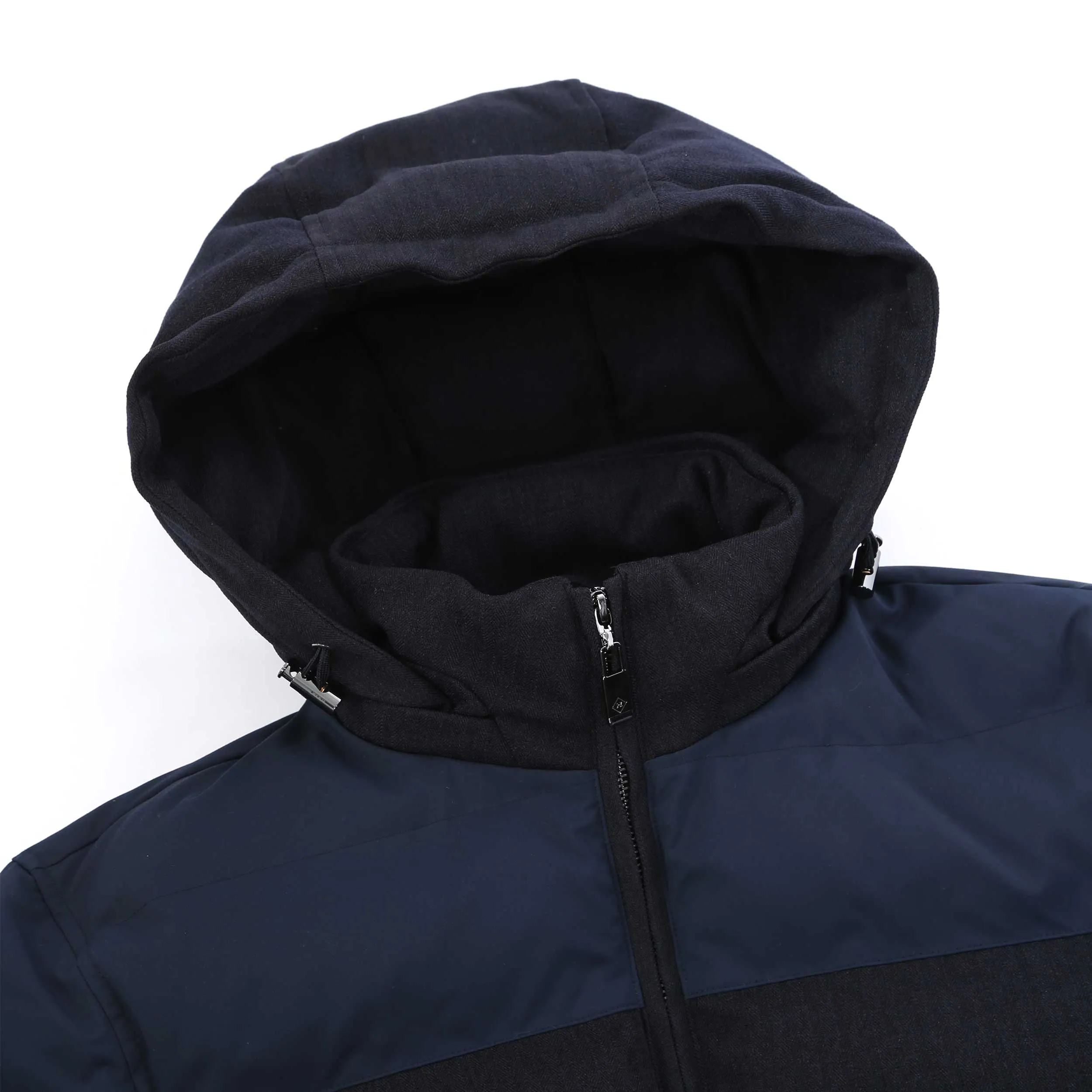 Pal Zileri Mens Premium Navy 2-Panel Quilted Jacket - Stylish Lightweight Insulated Outerwear