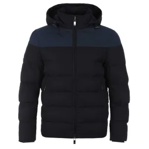 Pal Zileri Mens Premium Navy 2-Panel Quilted Jacket - Stylish Lightweight Insulated Outerwear