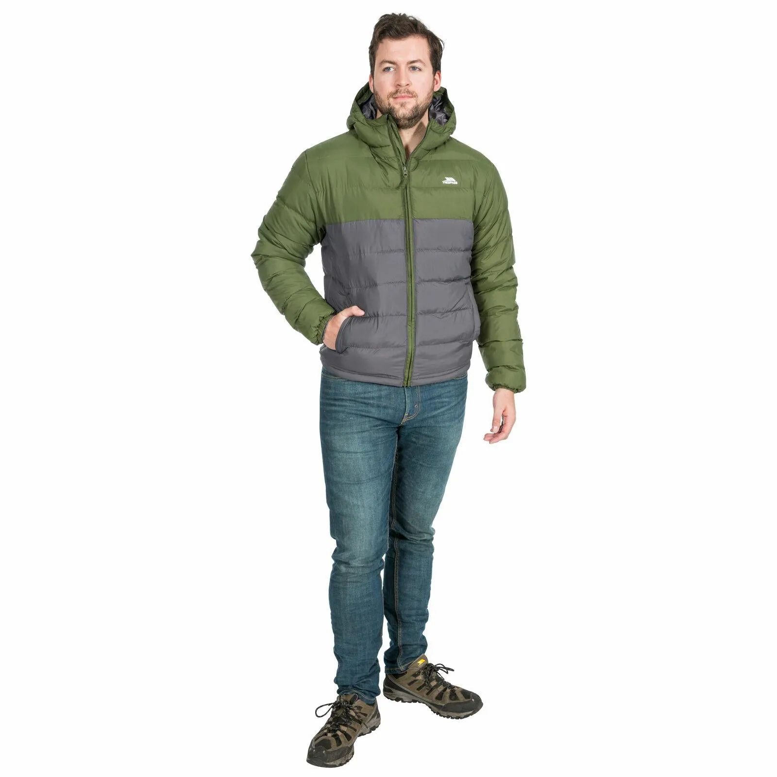 Trespass Mens Oskar Padded Water & Wind Resistant Hooded Padded Jacket