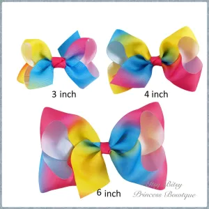 Various size Rainbow bow Hairclips